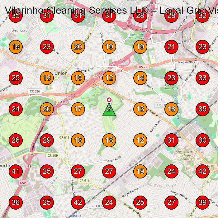 Vilarinho Cleaning Services LLC GeoGrid visibility map for House Cleaning Service in Union